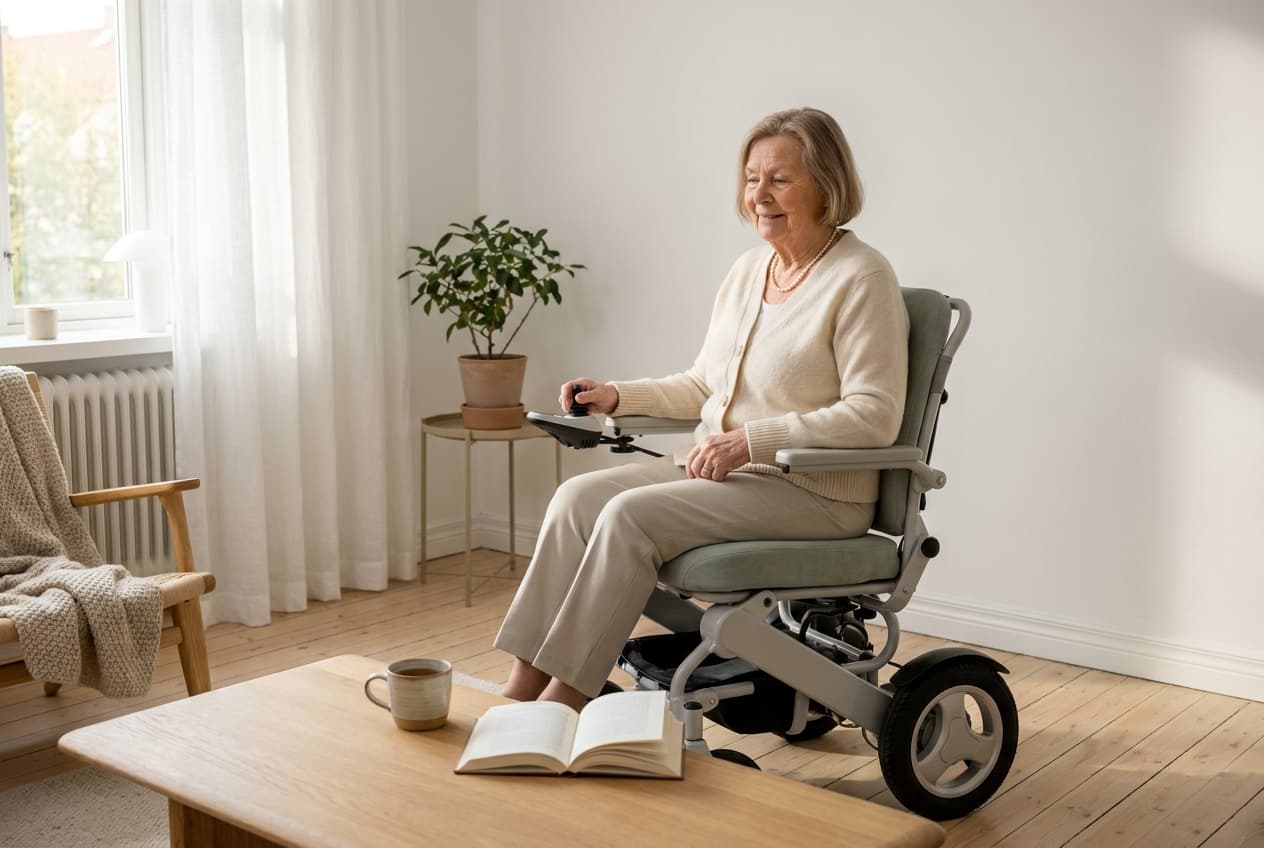 Elektrorollstuhl mit Joysticksteuerung: elektrisch angetriebener Rollstuhl für Indoor und Outdoor